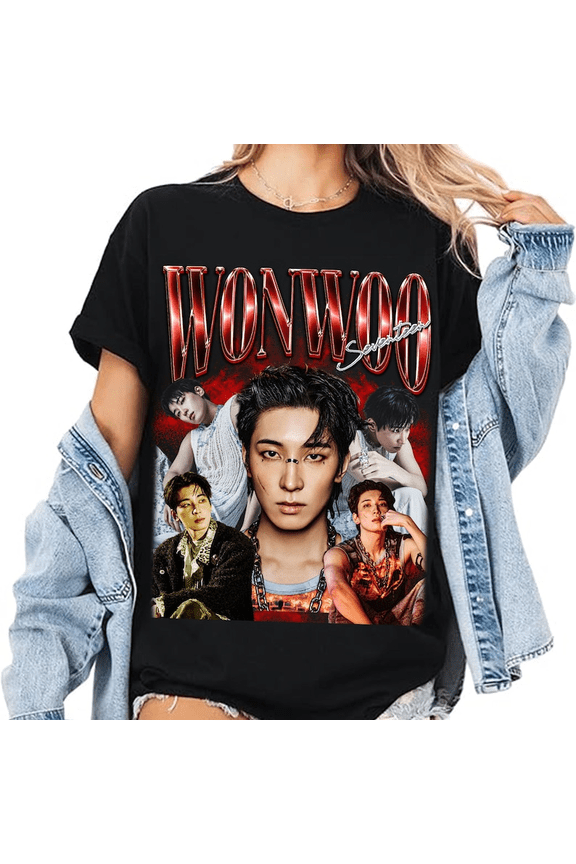 Wonwoo Seventeen Kpop Graphics T-Shirt, Thunder Happy Burstday Unisex Cotton Tee