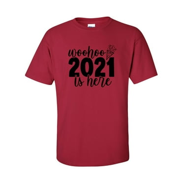 Woo Hoo 2021 Is Here Celebration Unisex Adult Short Sleeve T-shirt-Cardinal Red-small