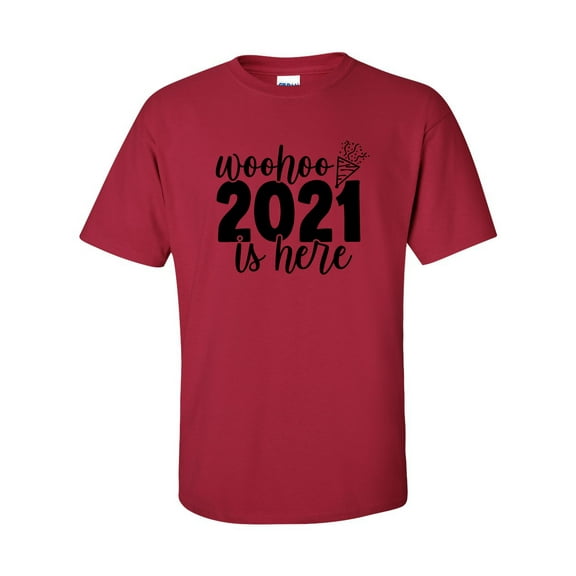 Woo Hoo 2021 Is Here Celebration Unisex Adult Short Sleeve T-shirt-Cardinal Red-small