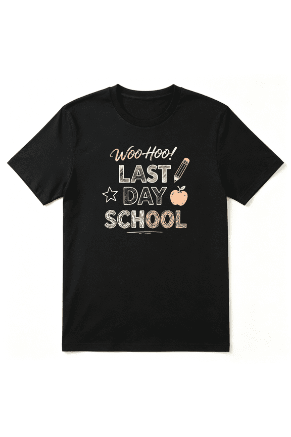 Woo-Hoo Last Day Of School Slogan Cool Graphic Tee for Men and Women, Teacher Graduation Gift Cotton Short Sleeves T-Shirt