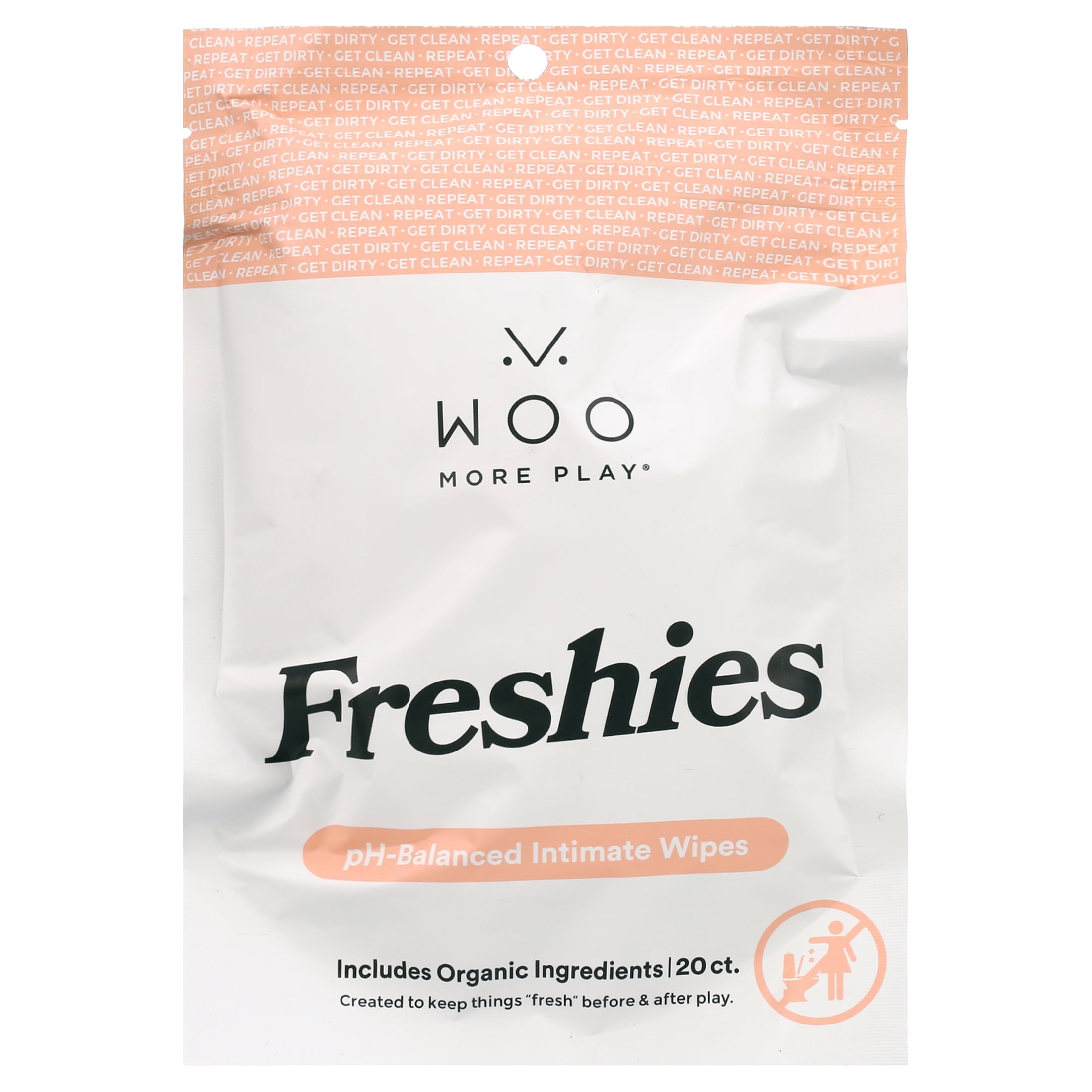 Woo More Play Freshies: All-Natural Feminine Intimacy Towelette Wipes - Vegan and Cruelty Free