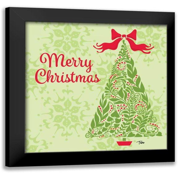 Woo, Teresa 12x12 Black Modern Framed Museum Art Print Titled - Green Tree