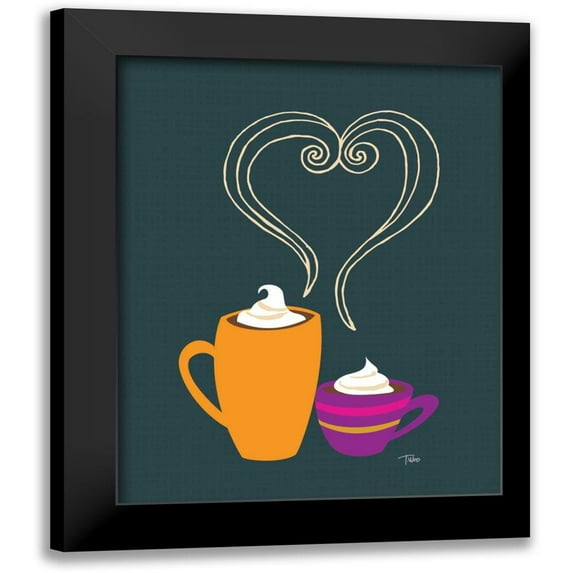 Woo, Teresa 12x14 Black Modern Framed Museum Art Print Titled - Latte Love