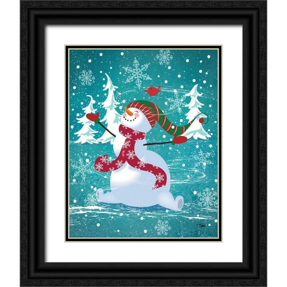 Woo, Teresa 12x14 Black Ornate Wood Framed with Double Matting Museum Art Print Titled - Frosty and Fab III