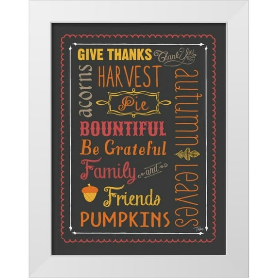 Woo, Teresa 25x32 White Modern Wood Framed Museum Art Print Titled - Autumn Words