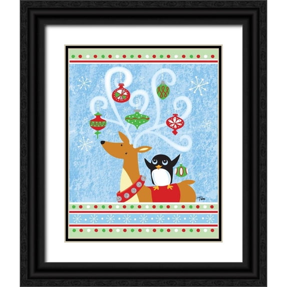 Woo, Teresa 26x32 Black Ornate Wood Framed with Double Matting Museum Art Print Titled - Decked out Reineer