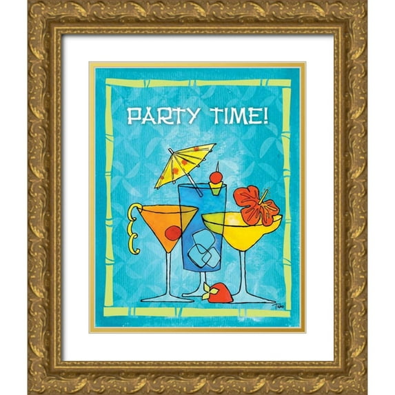 Woo, Teresa 26x32 Gold Ornate Wood Framed with Double Matting Museum Art Print Titled - Tiki Time II