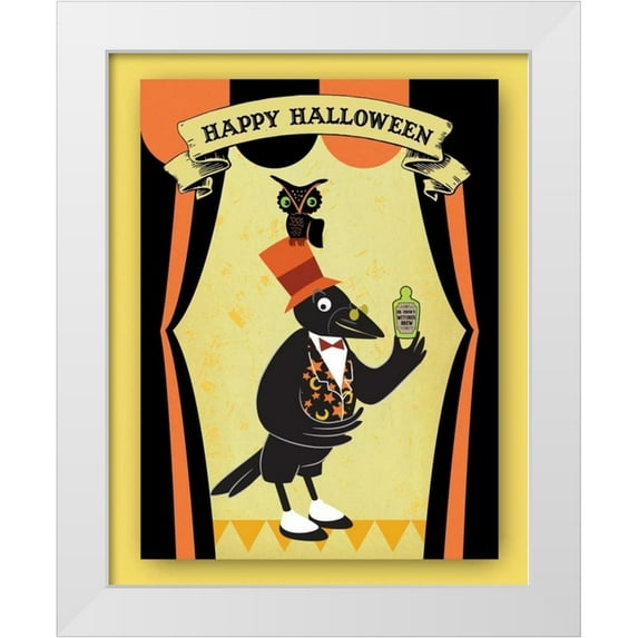 Woo, Teresa 26x32 White Modern Wood Framed Museum Art Print Titled - Dr. Crow I