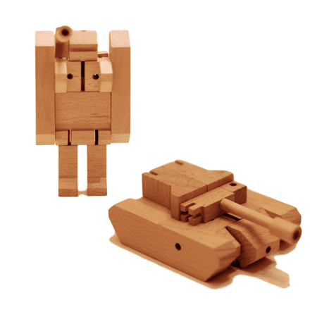 WooBots - Wooden Robot Transforms into a Tank