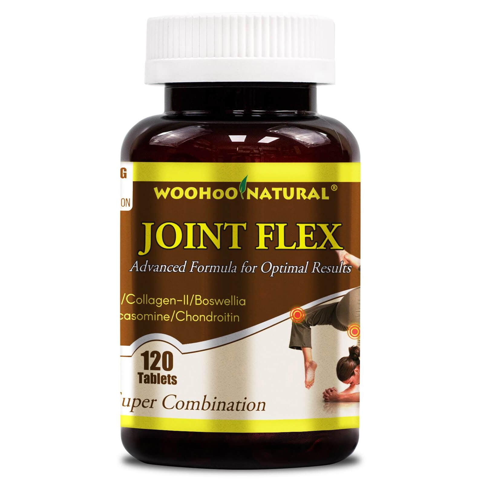 woohoo natural l carnitine WooHoo Natural Joint Flex, Glucosamine Chondroitin MSM Boswellia Collagen,  120 CT