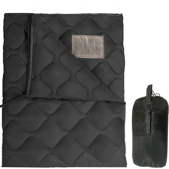 Woobie Blanket, Thermal Insulated Military Poncho Liner, Water-Resistant, Portable, Insulation, for Hiking, Survival with Compression Carry Bag