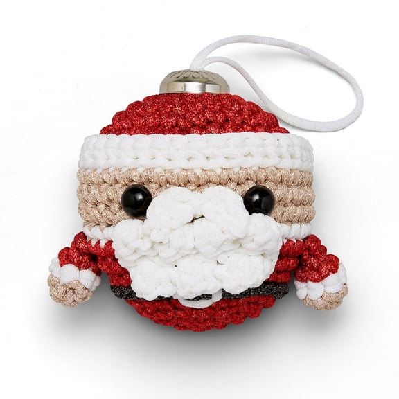 The Woobles Beginner Crochet Amigurumi Kit Santa Claus Ornament, Walmart Exclusive Character, Learn to Crochet Christmas Craft Kit for Adults and Kids