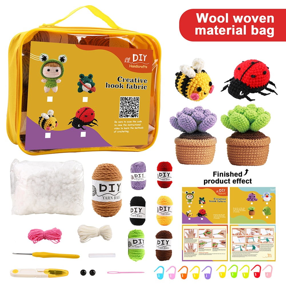 Woobles Crochet Kit for Beginners Knitting Kit with Animal DIY Craft