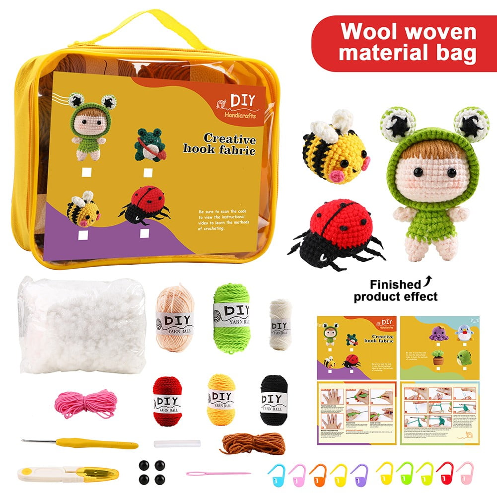 Woobles Crochet Kit for Beginners Knitting Kit with Animal DIY Craft ...
