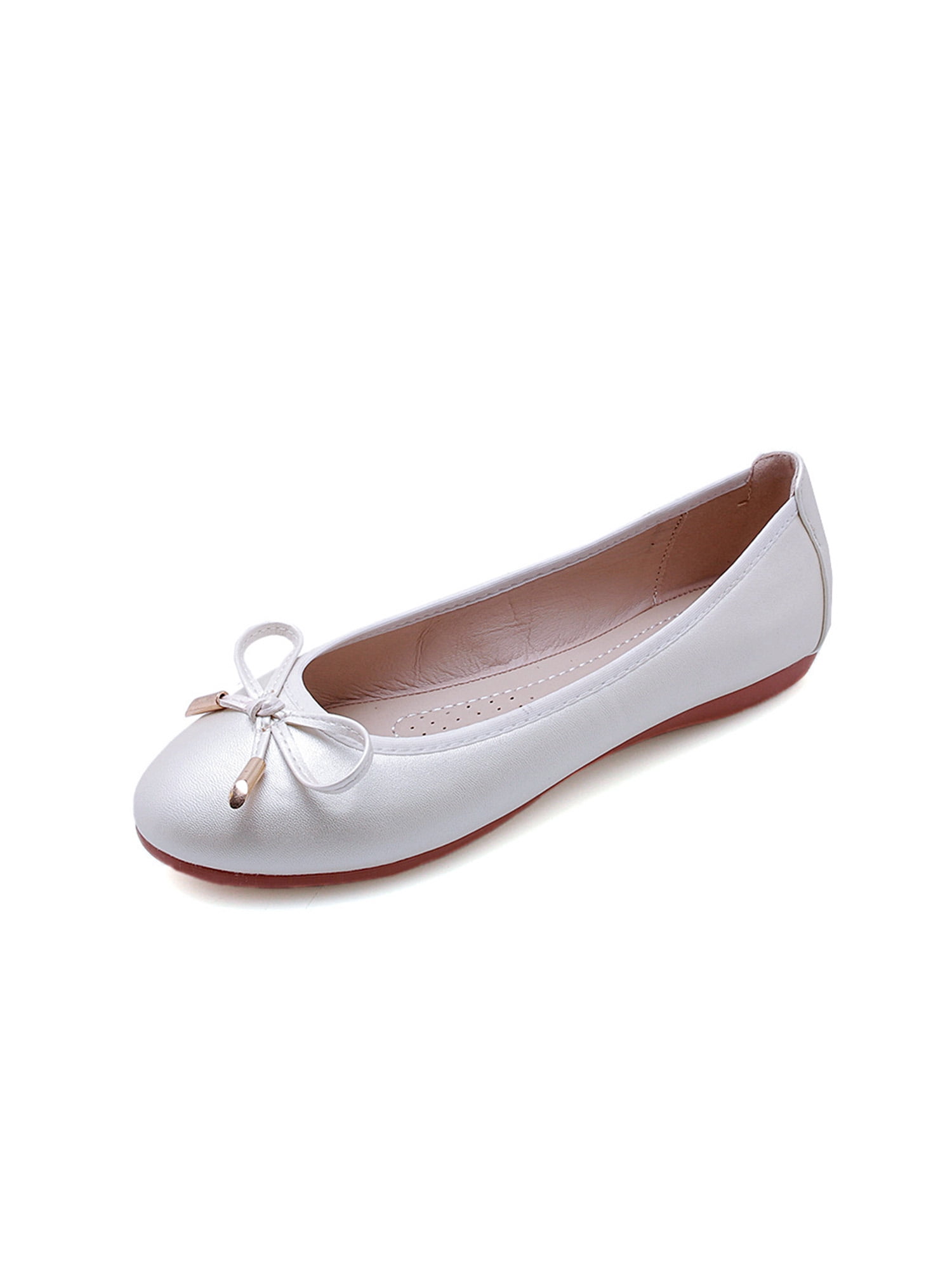Woobling LADIES FLAT SLIP ON WORK SCHOOL SHOES DOLLY COMFY BALLET PUMPS SHOES Walmart