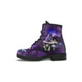 thumbnail image 1 of Woobling Ladies Leather Boot Lace Up Ankle Boots Vintage Short Bootie Outdoor Booties Non Slip Floral Comfortable Purple Alice 6.5, 1 of 6