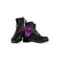 thumbnail image 1 of Woobling Ladies Leather Boot Lace Up Ankle Boots Vintage Short Bootie Outdoor Booties Non Slip Floral Comfortable Purple Rose 6.5, 1 of 6