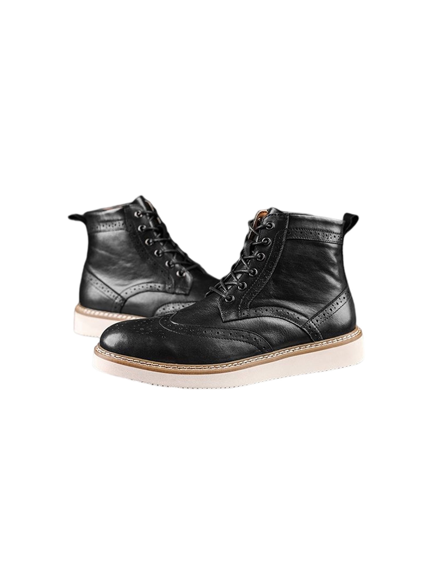 Black wingtip dress outlet boots