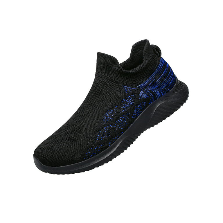 Woobling Men Shoes Sport Athletic Shoe Breathable Sneakers Running Flats Non-Slip Sock Sneaker Fitness Workout Lightweight Black Blue 7.5 - Walmart.com