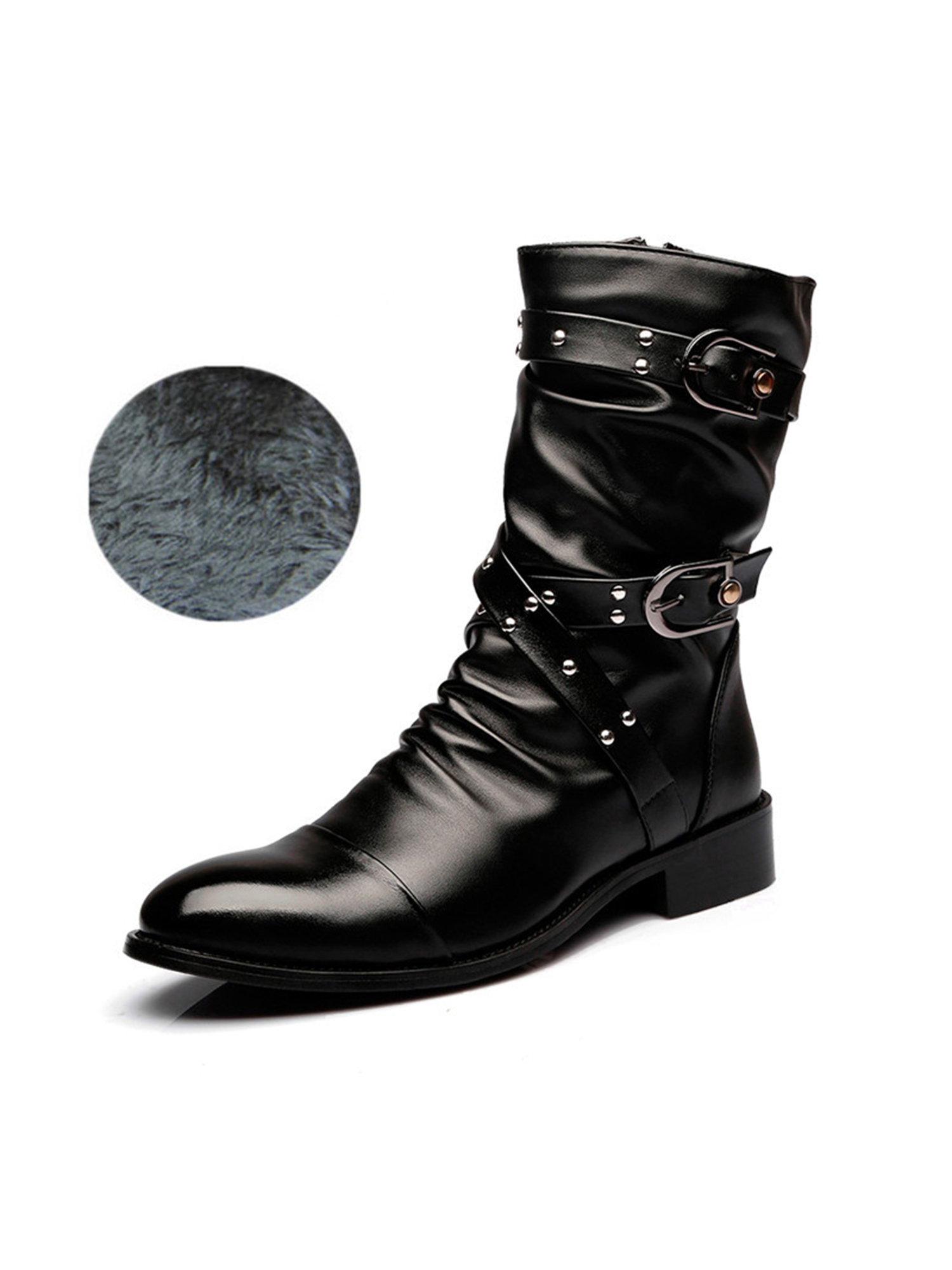Mens combat boots with buckles hot sale