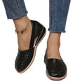 thumbnail image 1 of Woobling Women Flat Shoes Slip on Round Toe Breathable Wide Width Comfy Loafer Black Size 9, 1 of 8