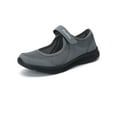thumbnail image 1 of Woobling Women Flats Magic Tape Casual Shoe Round Toe Walking Shoes Running Mary Jane Sneakers Lightweight Low Top Hollow Out Dark Gray 7, 1 of 9