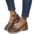thumbnail image 1 of Woobling Women Slip On Sandals Summer Casual Beach Breathable Round Toe Walking Shoes Brown Size 4.5, 1 of 8