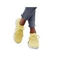 thumbnail image 1 of Woobling Women's Lightwegiht Mesh Lace up Knit Athletic Sneaker Yellow 11, 1 of 2