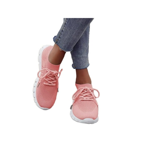 Woobling Women's Running Shoes Lightweight Walking Sneakers Breathable Mesh Tennis Shoes Light Pink 7.5