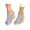 thumbnail image 1 of Woobling Womens Espadrilles Sandals Wedge Heel Ladies Summer Ankle Strappy Buckle Platform Shoes, 1 of 3