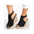 thumbnail image 1 of Woobling Womens Espadrilles Wedge Sandals Buckle Platform Summer Shoes, 1 of 3