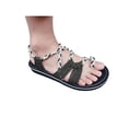 thumbnail image 1 of Woobling Womens Flat Clip Toe Sandals Summer Women Bohemian Bandages Casual Beach Shoes, 1 of 3