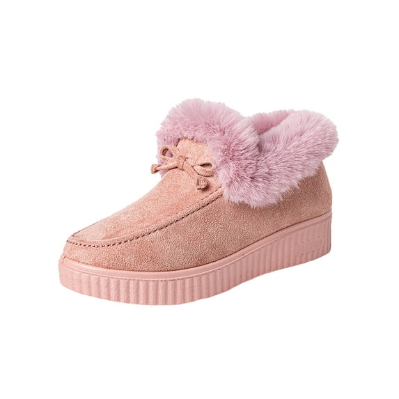 Woobling Womens Shoes Ladies Comfort Mocassins Slippers Wide Width Casual Cute Winter Warm Booties Indoor Outdoor Pink 5
