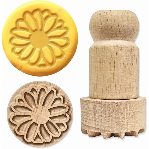 Wood 1 pc Wood Stamps with Handle for Post Decoration DIY Card Making April Daisy 45x25.4mm