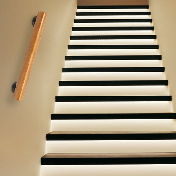Wood 2 FT Handrail For Steps Stair Railing Hand Rail Wall-mounted Indoor Rail