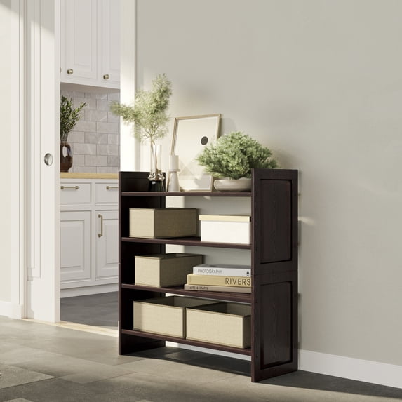 Wood 2 Tier Storage Rack Espresso Finish
