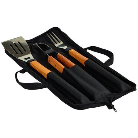 Wood - 3 pc Barbecue Set-Black