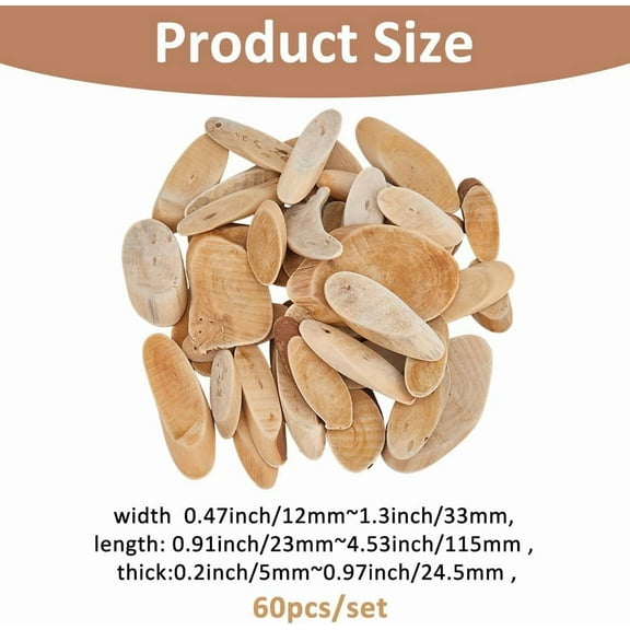 Wood 300g Natural Driftwood Pieces DIY Dried Wood Sticks Oval Wooden Craft Slices Frames Wreath Surf Art Beach Decor for Crafting Card Making Embellishments Photo Props