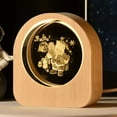 thumbnail image 1 of Wood 3D Inner Carving Crystal Ball Luminous Galaxy Moon Ornaments Christmas New Year Creative Romantic Lover's Gift Nightlight ﻿, 1 of 8