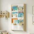 thumbnail image 1 of Wood 4-Tier Wall Mounted Kids Bookshelf – Floating Book Shelf For Kids Rooms,Nursery & Classroom, Hanging Bookcase Organizer For Books, Toddler Book Shelf, Montessori Bookshelf, Nursery Shelves, 1 of 8