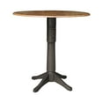 thumbnail image 1 of Wood 42 in. Round Drop Leaf Bar Height Dining Table in Hickory/Washed Coal, 1 of 7