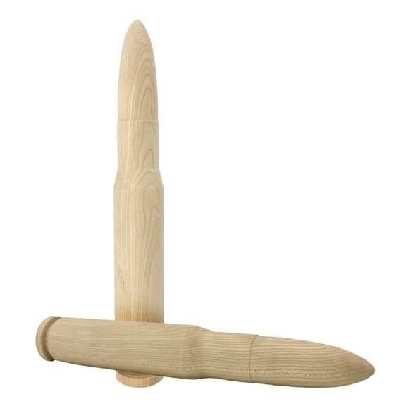 Wood 50 Caliber Bullet Paperweight 10.5" x 1.5" Maple Desk Accessory for Military, Law Enforcement, Hunters Unfinished, Made in USA