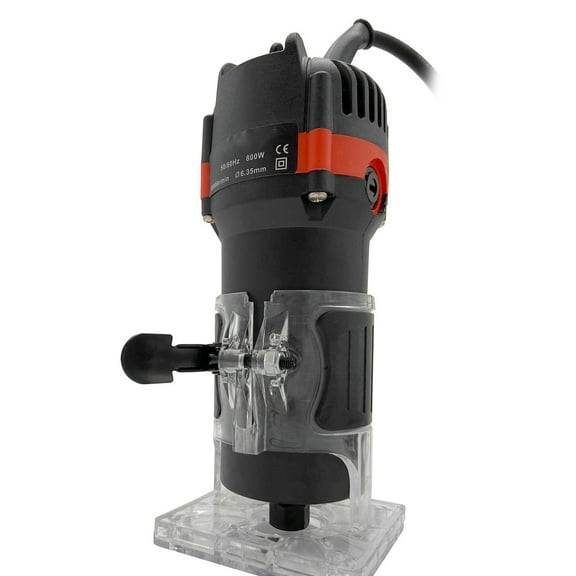 Wood 800W 30000r/min Multifunctional Electric Wood Trimmer Wood Router Laminate Trimmer Professional Slotting Trimming Grooving Machine For Woodworker Carpenter With 15pcs Milling