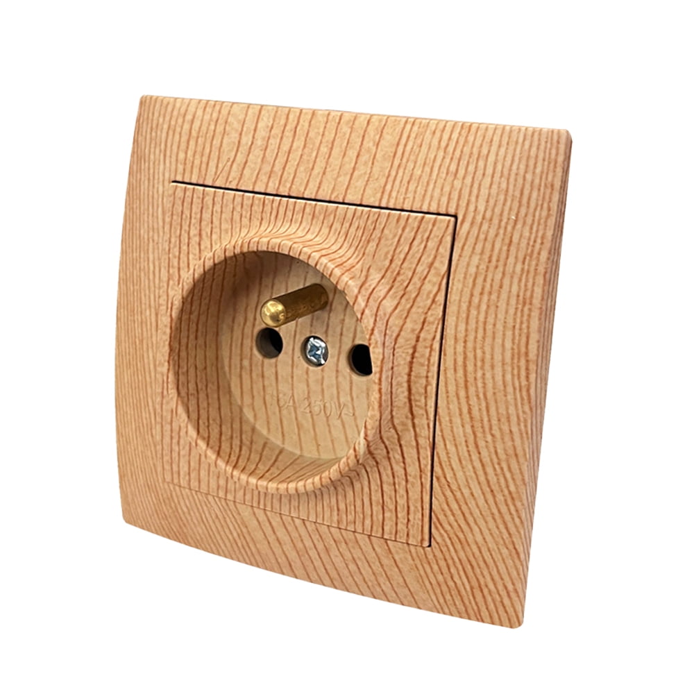 Wood AC 1 Gang 1 Way On/Off EU Standard Wall Rocker Switch Classic ...