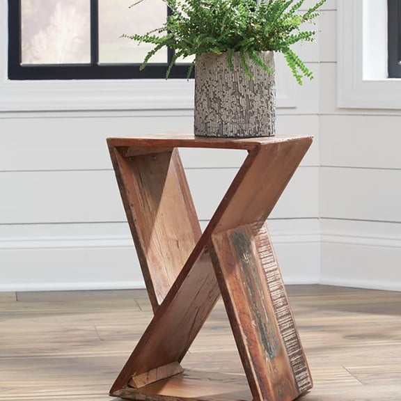 Wood Accent Table in Brown Tone | Ideal for Coffee & End Use, Display Decor | Constructed from Reclaimed Wood | Provide Solution for Rustic and Functional Decor