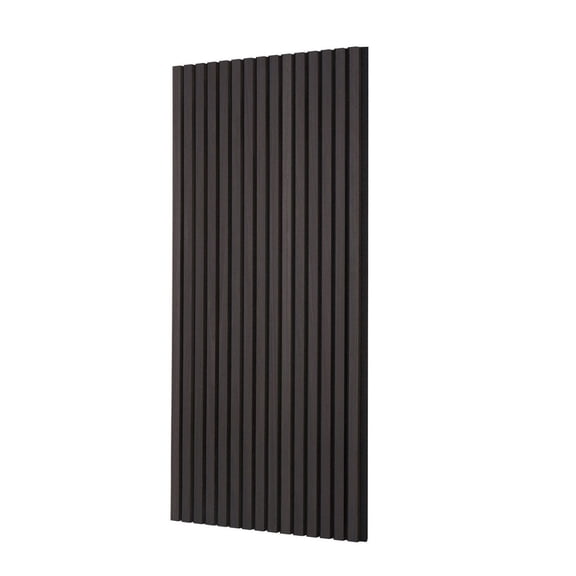 Wood Acoustic Panels, 23.6x47.2 inch, MDF Wall Panels for Noise Reduction, Black Oak Wood Slats, Modern Interior Wall Decor, Faux Wood Wall Board