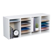 Wood Adjustable Literature Organizer, 24Compartment, Gray