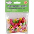 thumbnail image 1 of Wood Alphabet Beads, 10mm, 60pk, 1 of 2