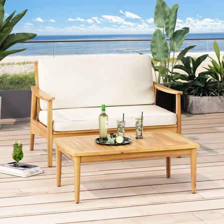 Wood And Coffee Table With Water- Cushioned