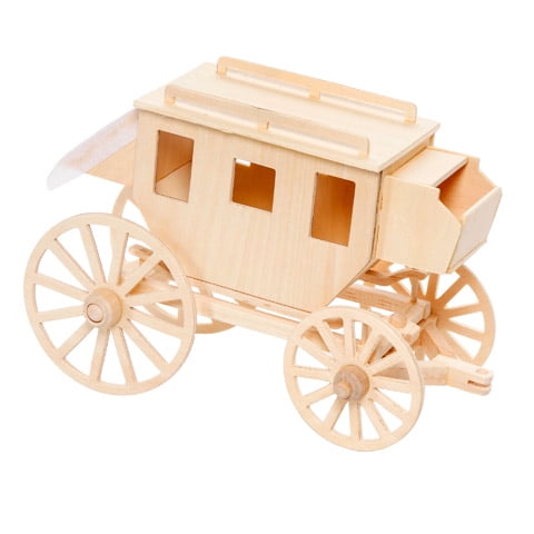 Wood Antique Stagecoach Model Kit: 8.87 x 5.87 inches